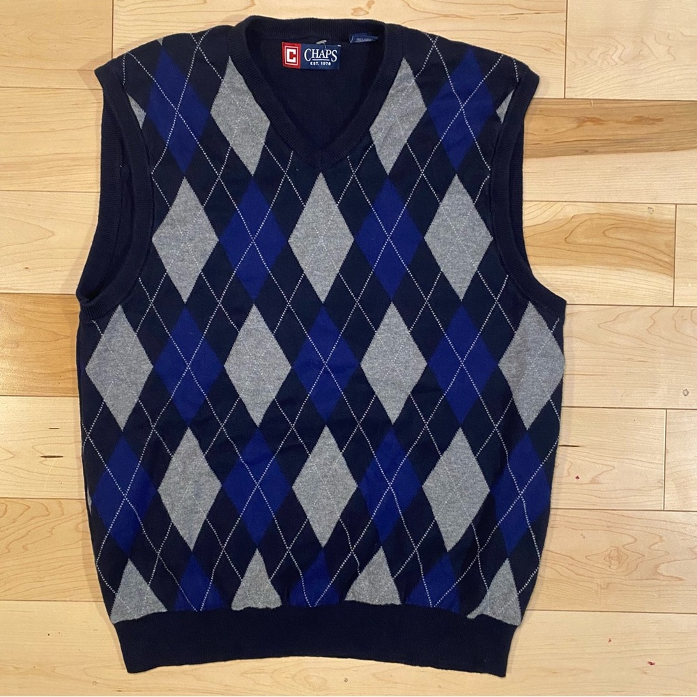 🤍 Argyle Sweater Vest Preppy Academia CHAPS